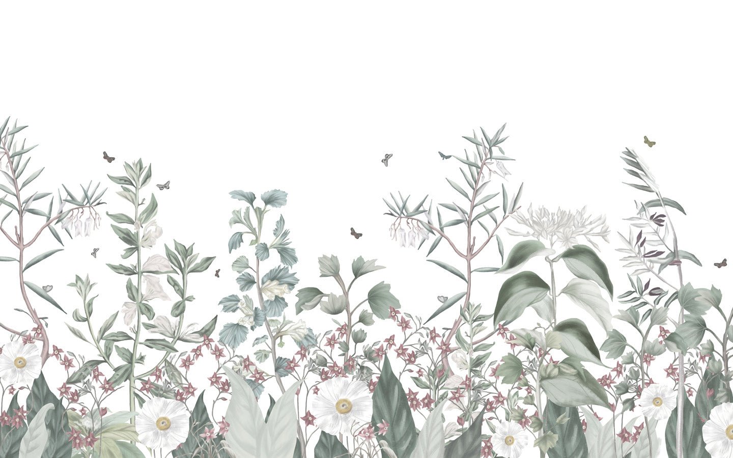 Papier peint fleurs sauvages, mural concept, tendance