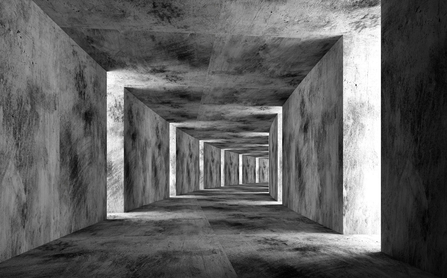 Papier peint trompe l'oeil 3D industriel, mural concept, tendance