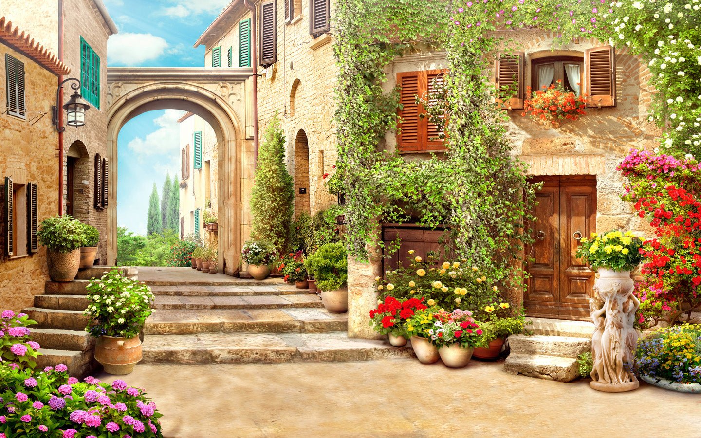 Papier peint Village Typique France, mural concept, tendance