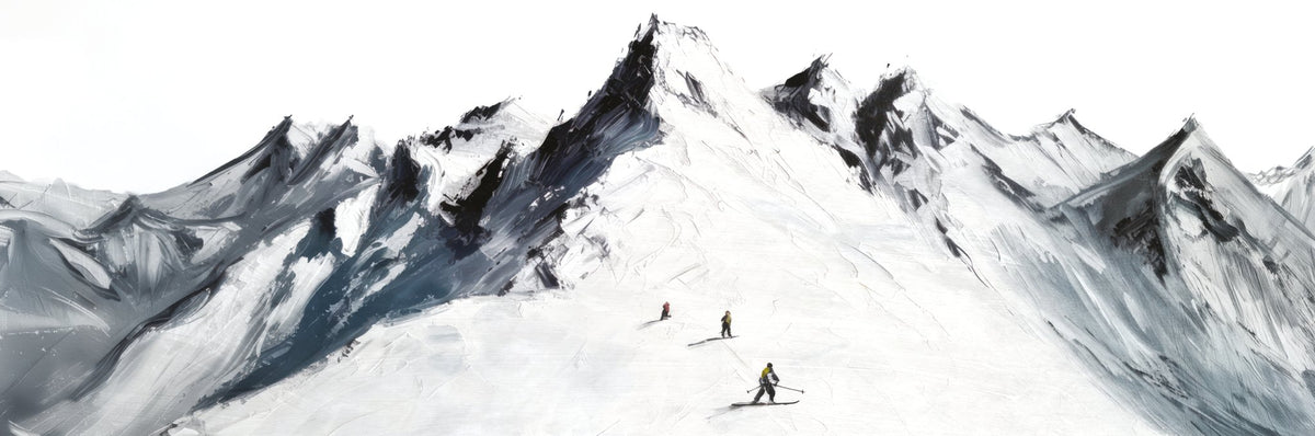 Carta da parati sci alpinismo in montagna L374cm x H124cm