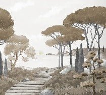 Passeggiata nei ruscelli carta da parati marrone