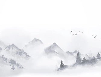 Carta da parati con paesaggio minimalista Zen