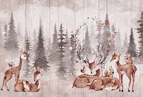 Carta da parati per la cameretta dei bambini douces biches