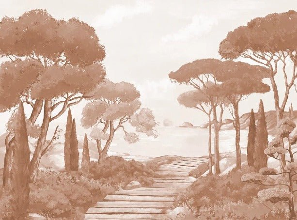 Carta da parati Passeggiata nei torrenti in terracotta