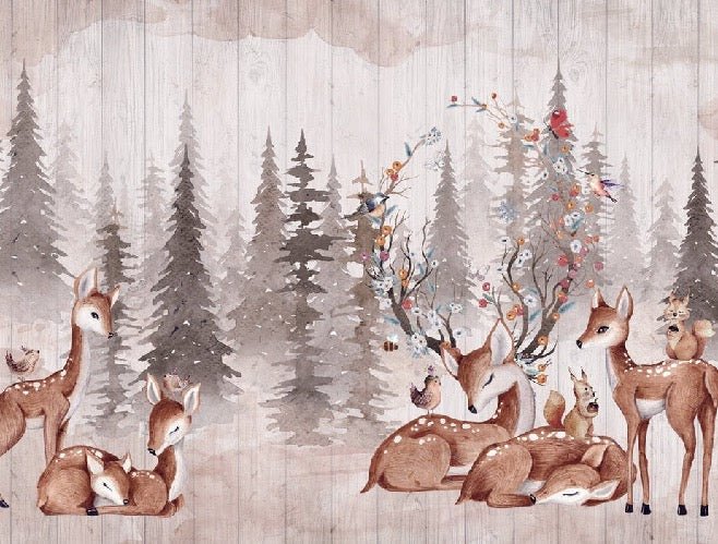 Carta da parati per la cameretta dei bambini douces biches