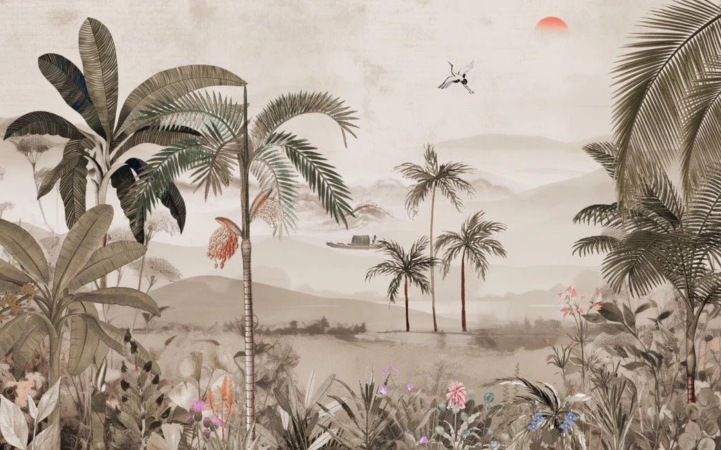 Carta da parati arte della giungla