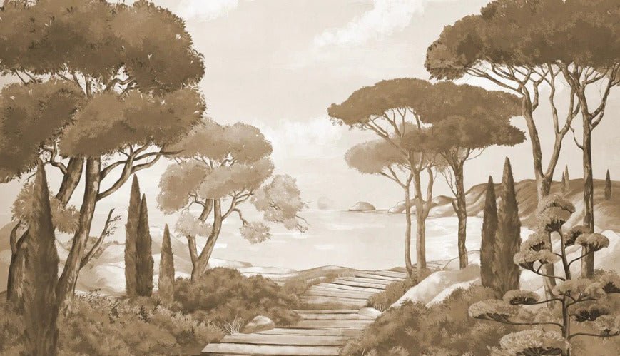 Carta da parati Passeggiata nei torrenti monocromatica