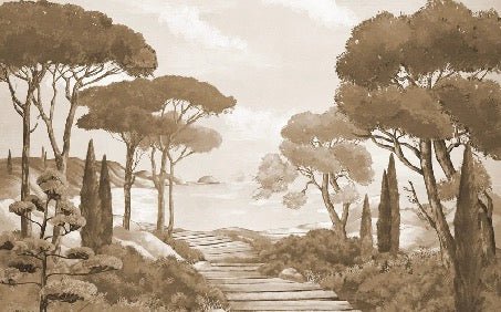 Carta da parati passeggiata nelle calanques monocromatica