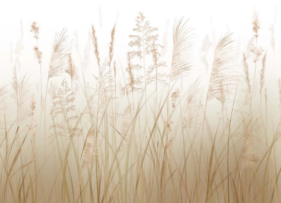 Carta da parati con fiori di campo e grano