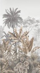 Carta da parati seppia tropicale