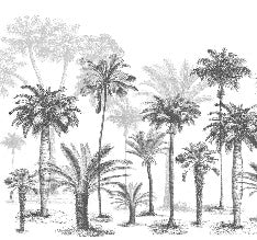 Carta da parati Jungle in bianco e nero