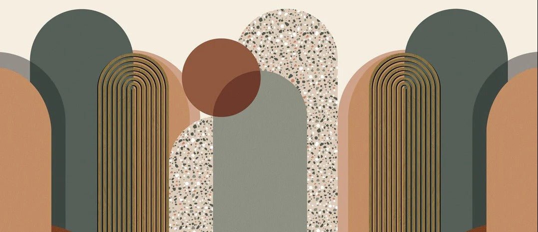Carta da parati grafica art déco di tendenza