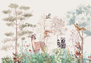 Carta da parati per la cameretta dei bambini magic nature beige