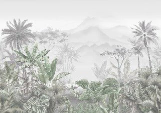 Carta da parati verde tropicale