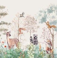 Carta da parati per la cameretta dei bambini magic nature beige