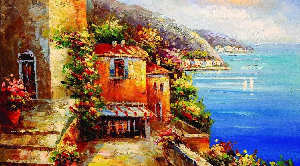 Carta da parati del villaggio marino