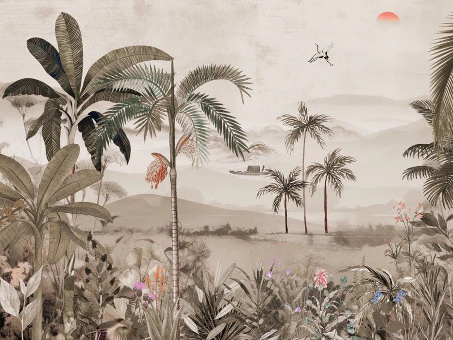 Carta da parati arte della giungla