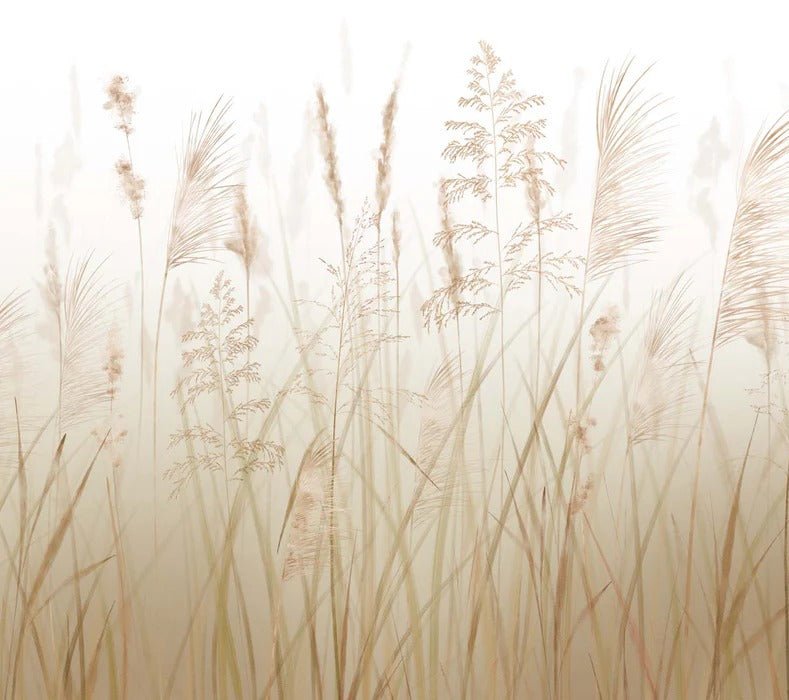 Carta da parati con fiori di campo e grano