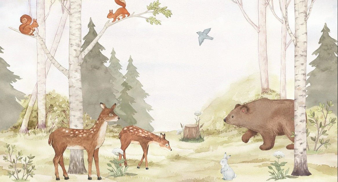 Papier peint forêt enchantée chambre enfant, XXL, tendance