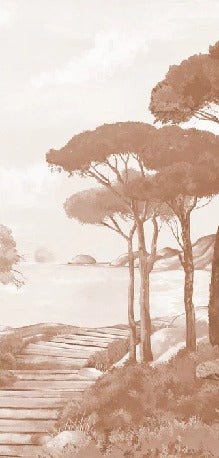 Carta da parati Passeggiata nei torrenti in terracotta