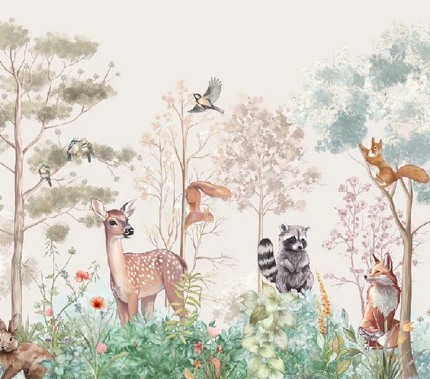 Carta da parati per la cameretta dei bambini magic nature beige