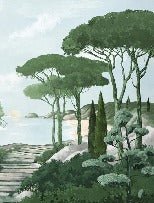 Camminare nella carta da parati verde dei ruscelli