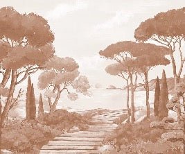 Carta da parati Passeggiata nei torrenti in terracotta