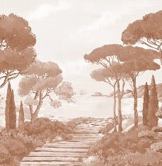 Carta da parati Passeggiata nei torrenti in terracotta