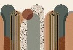 Carta da parati Art Déco grafica di tendenza