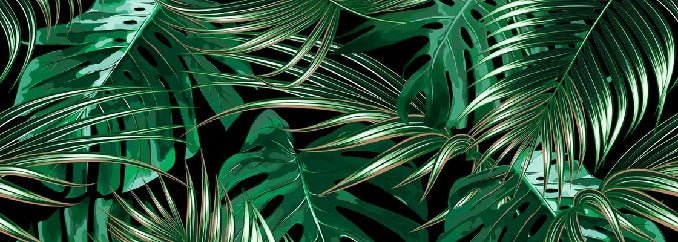 Carta da parati in tessuto non tessuto con grandi foglie verdi