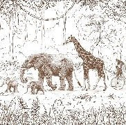 Carta da parati monocromatica per la giungla dei bambini