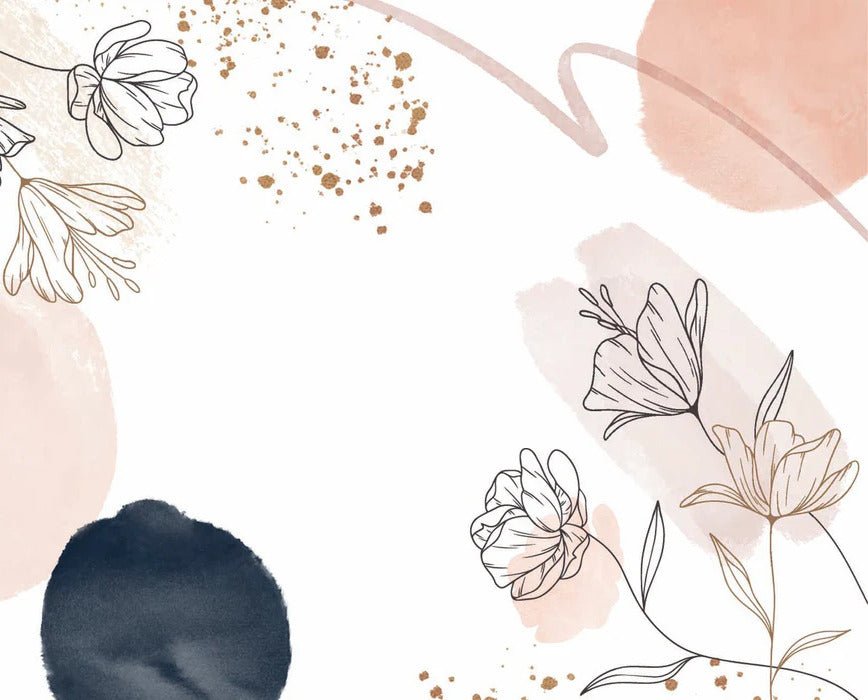 Carta da parati con forme e fiori