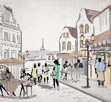 Carta da parati bistrot paris café en terrasse