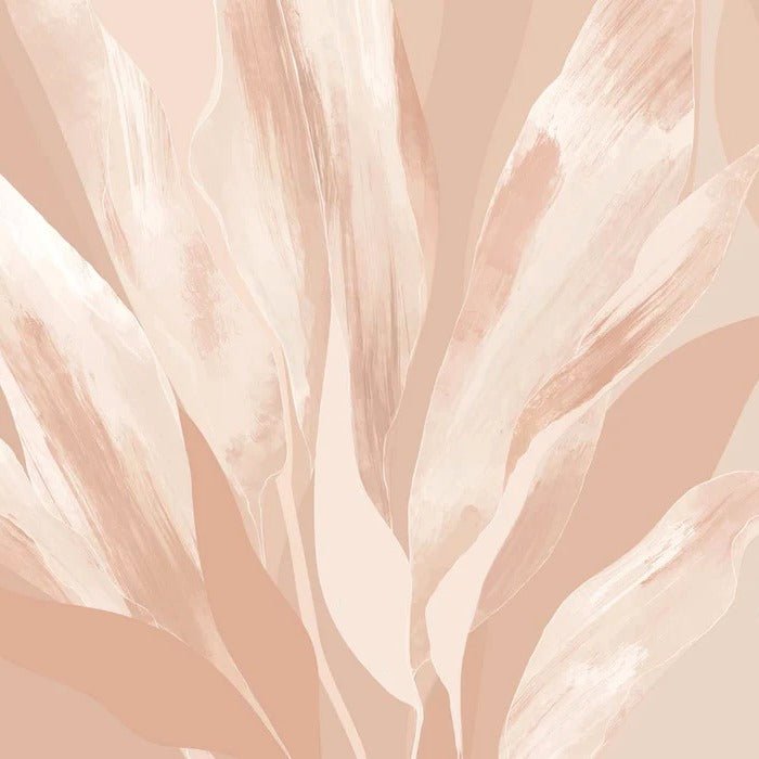 Carta da parati con motivi floreali color nude