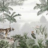 Carta da parati della giungla felina