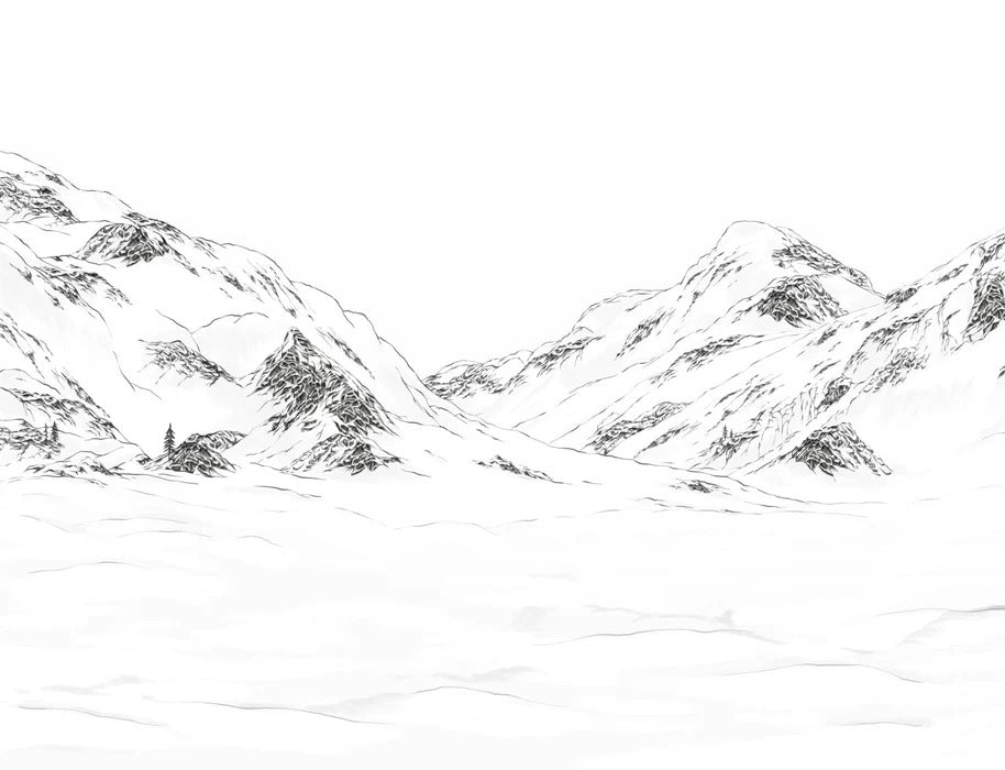 Carta da parati Val Isère bianco e nero