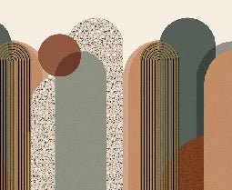 Carta da parati grafica art déco di tendenza
