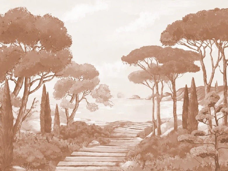 Carta da parati Passeggiata nei torrenti in terracotta