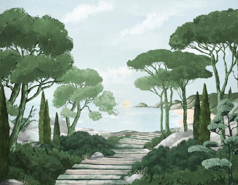 Carta da parati passeggiata nelle calanques verdi