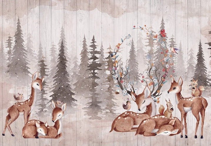 Carta da parati per la cameretta dei bambini douces biches