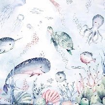 Sfondo con balene dell'oceano da favola