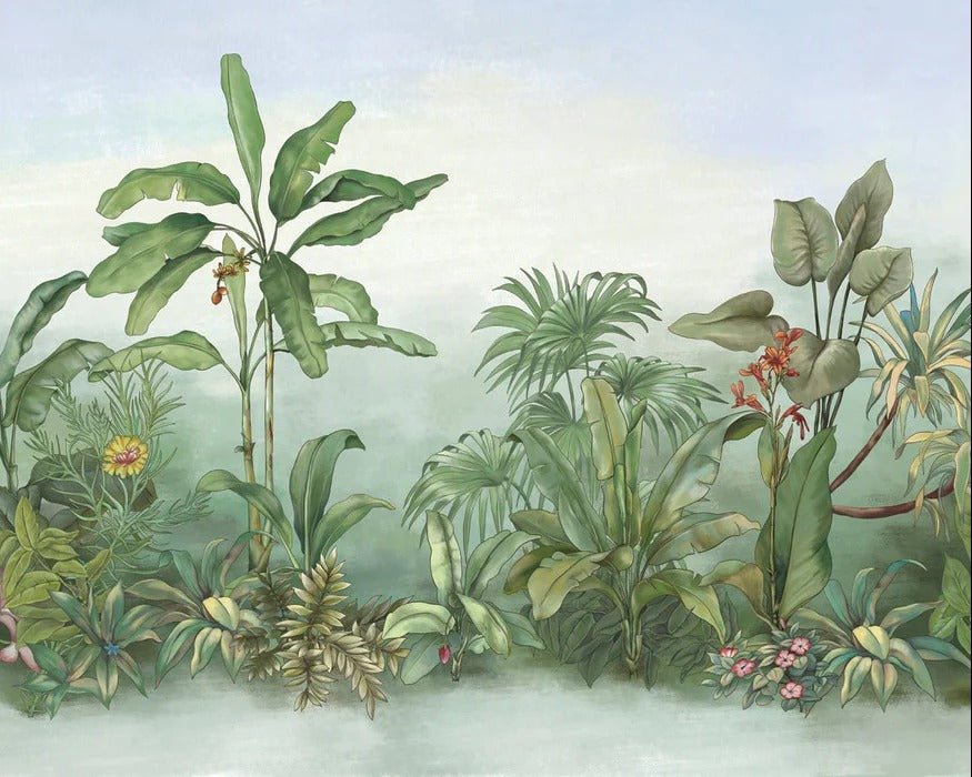 Carta da parati con piante botaniche
