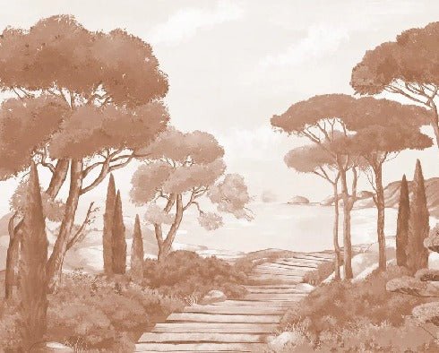 Carta da parati passeggiata nelle calanques terracotta