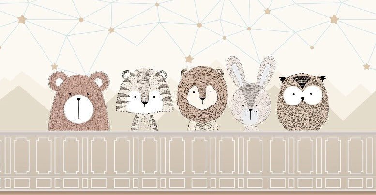 Carta da parati per cameretta Safari