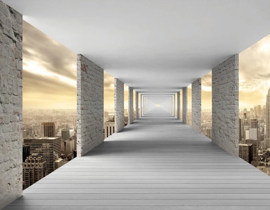 Carta da parati trompe l'oeil New York Hall