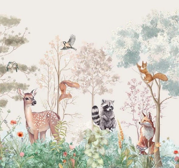 Carta da parati per la cameretta dei bambini magic nature beige