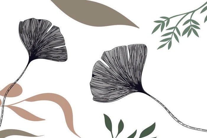 Carta da parati ginkgo artista floreale