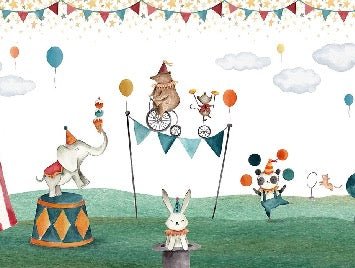 Papier peint chapiteau et animaux, XXL, tendance