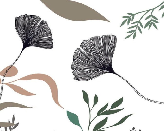 Carta da parati ginkgo artista floreale