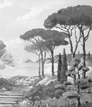 Carta da parati Walk in the creeks, bianco e nero